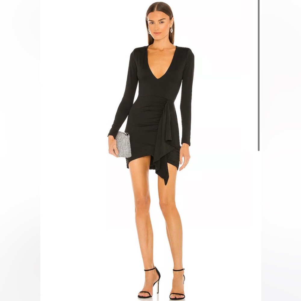 SUPERDOWN Martyna Deep V Dress Black size XL